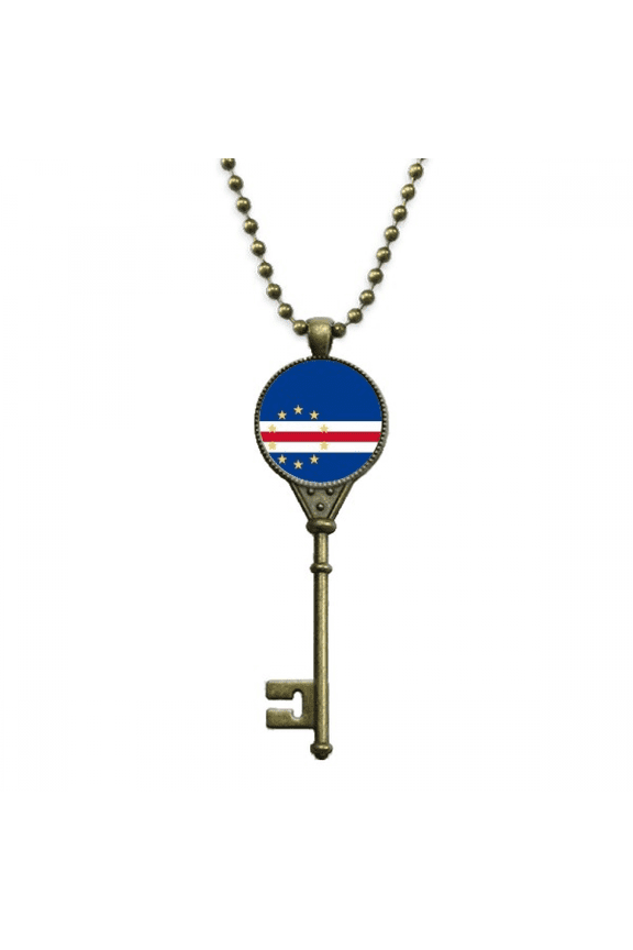 cape verde national flag afcountry key necklace pendant tray embellished chain