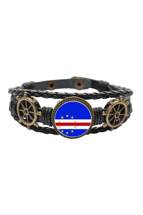 cape verde national flag afcountry leather braided ocean bracelet wristband