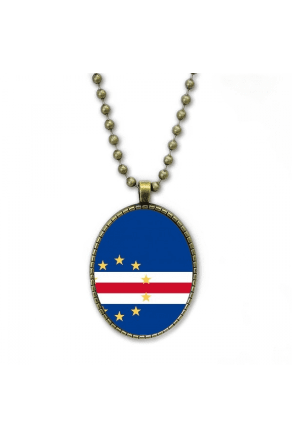 cape verde national flag afcountry necklace vintage chain bead pendant jewelry collection