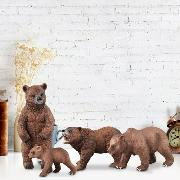 capino 1Pcs Brown Bear Toys– Realistic Plastic Animal Figurines, Education Toy Birthday Gift for Kids Toddlers 3+