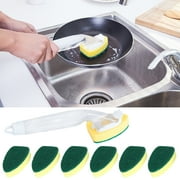 Donemore Soap Dispensing Dish Brush, Long Handled Automatic Liquid Dishwashing Brush, Kitchen Tool Cleaning Brush, Non Stick Oil Brush. Lazy Dishwashing Brush, Durable