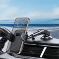 thumbnail image 1 of Behome Car Phone Holder, Car Mount Phone Holder with Strongest Suction & Rotatable & Adjustable Length, for Center Console, Windshield, All Smartphones, Black, 1 of 9