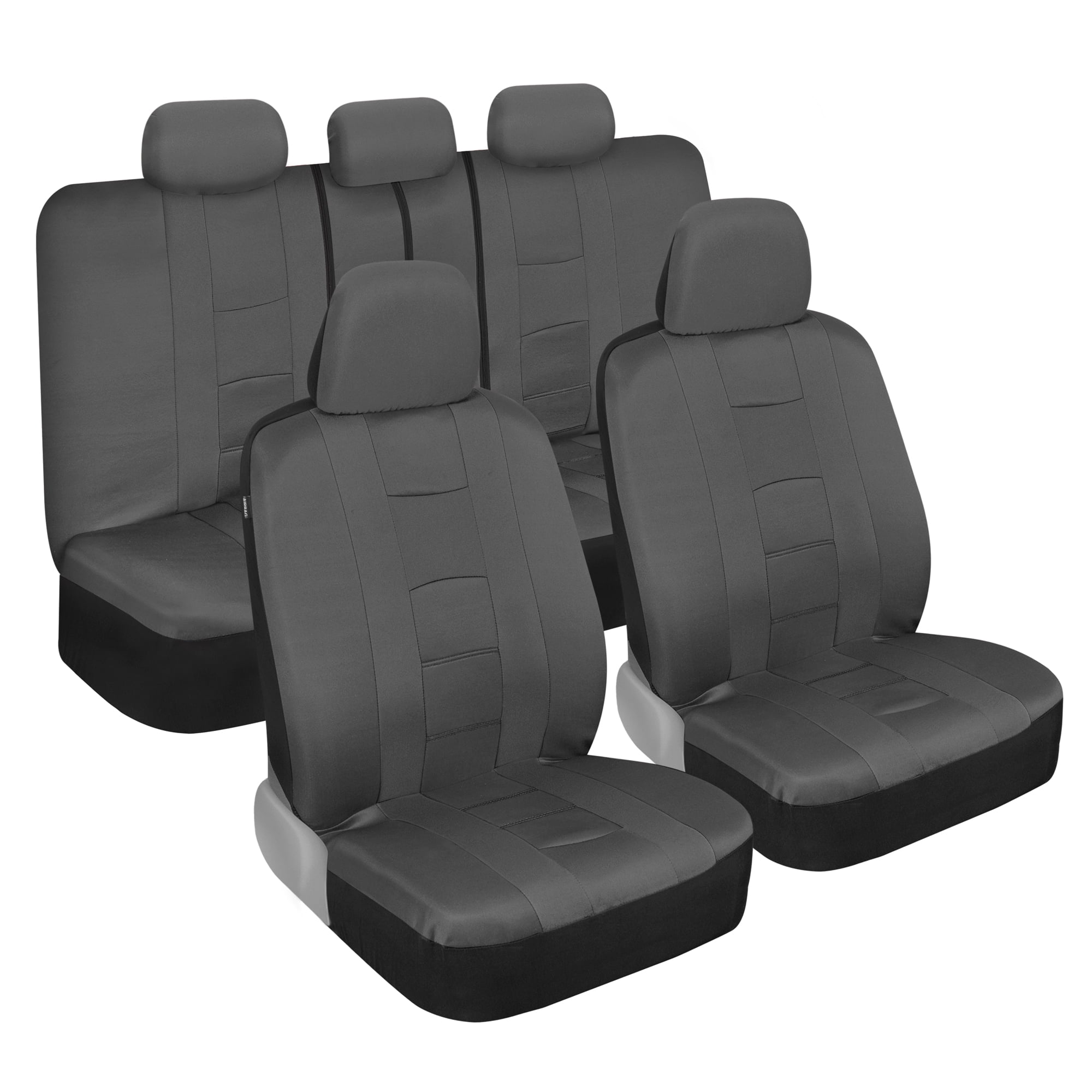 carXS Forza Black Car Seat Covers Full Set, Includes Front Seat Covers and  Rear Bench Seat Cover for Cars Trucks SUV, Automotive Interior Car  Accessories 