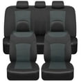 thumbnail image 1 of carXS Turismo Charcoal Gray Car Seat Covers Full Set, Two-Tone Front Seat Covers for Cars with Split Rear Bench Back Seat Cover, Automotive Interior Covers for Trucks SUV Van Auto, 1 of 8