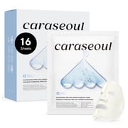 caraseoul Glowganic Pro Collagen Hydrogel Mask with Niacinamide Vitamin B3 & Adenosin, Radiance Boost, Pore Minimizing, Hydrating Overnight Face Mask, Vegan, Korean Skin Care [1.19oz 34g x 16ea]