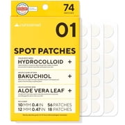caraseoul Pimple Patches, 2 Size Hydrocolloid Acne Patch for Zits and Blemishes, Bakuchiol & Aloe Vera, Korean Skin Care, Easy to Use   Dermatology Tested