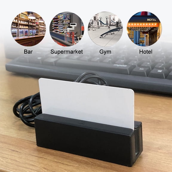 card reader writer 3 Tracks Magnetic Stripe Card Reader Card Swiping Machine Card Reader Magnetic Stripe USB Card Reader Mini Smart Card Reader for Bank/Inquiry/POS Systems