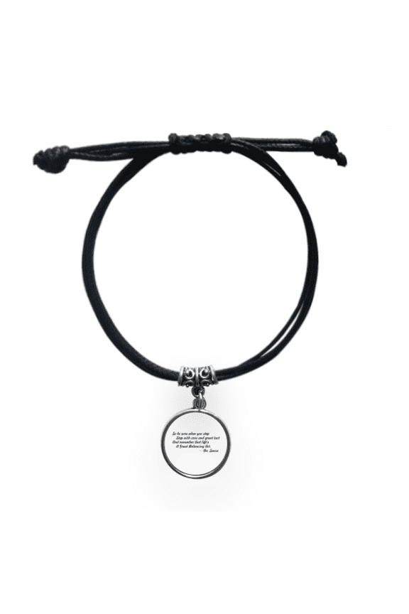 care and tact give you balance life quotes bracelet leather wristband black jewelry