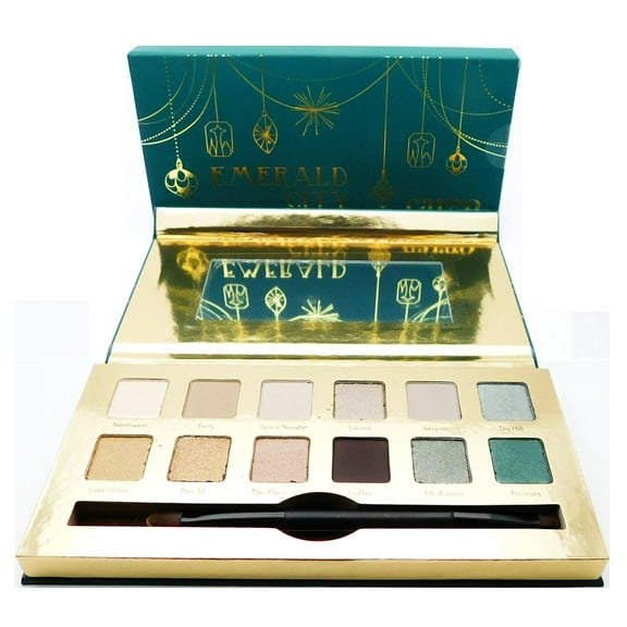 cargo EMERALD CITY Eye Shadow Palette: 12 Different Eye Shadows 12 x .03 Oz., Mirror, Dual-Ended Shadow Brush