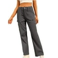 thumbnail image 1 of ZQUUVOU cargo pants for women Casual Multi Pocket Loose Wide Leg Work Pants Long Pants A-Gray, 1 of 4