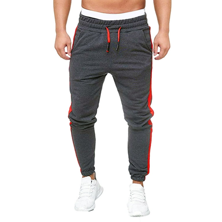 cargo pants men's fashion casual splicing solid color sweater pants casual  pants sports trousers 