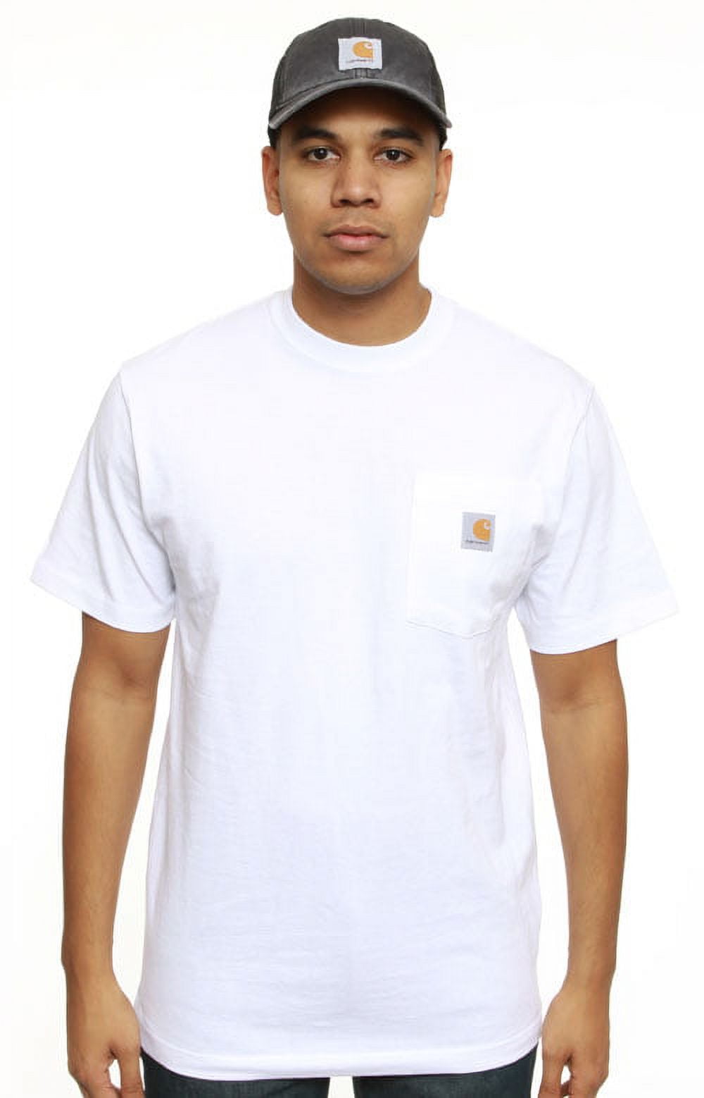 carhartt men's 'k87' workwear pocket short-sleeve t-shirt, white, large