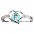 thumbnail image 1 of caricature milk tea cup bracelet heart jewelry wire bangle, 1 of 4