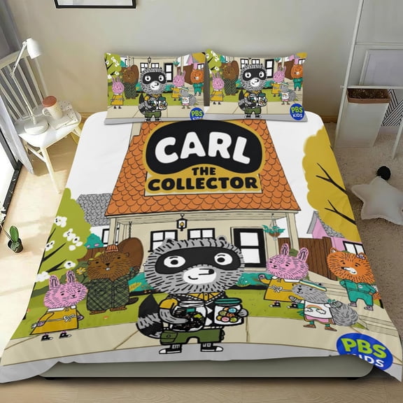 carl the collector Themed Bed Sheet Set Three Piece Set 53x79 In ches Comfortable And Skin Friendly Unique Design Creating A Star Studded Night Home Gifts For Family Friends fans