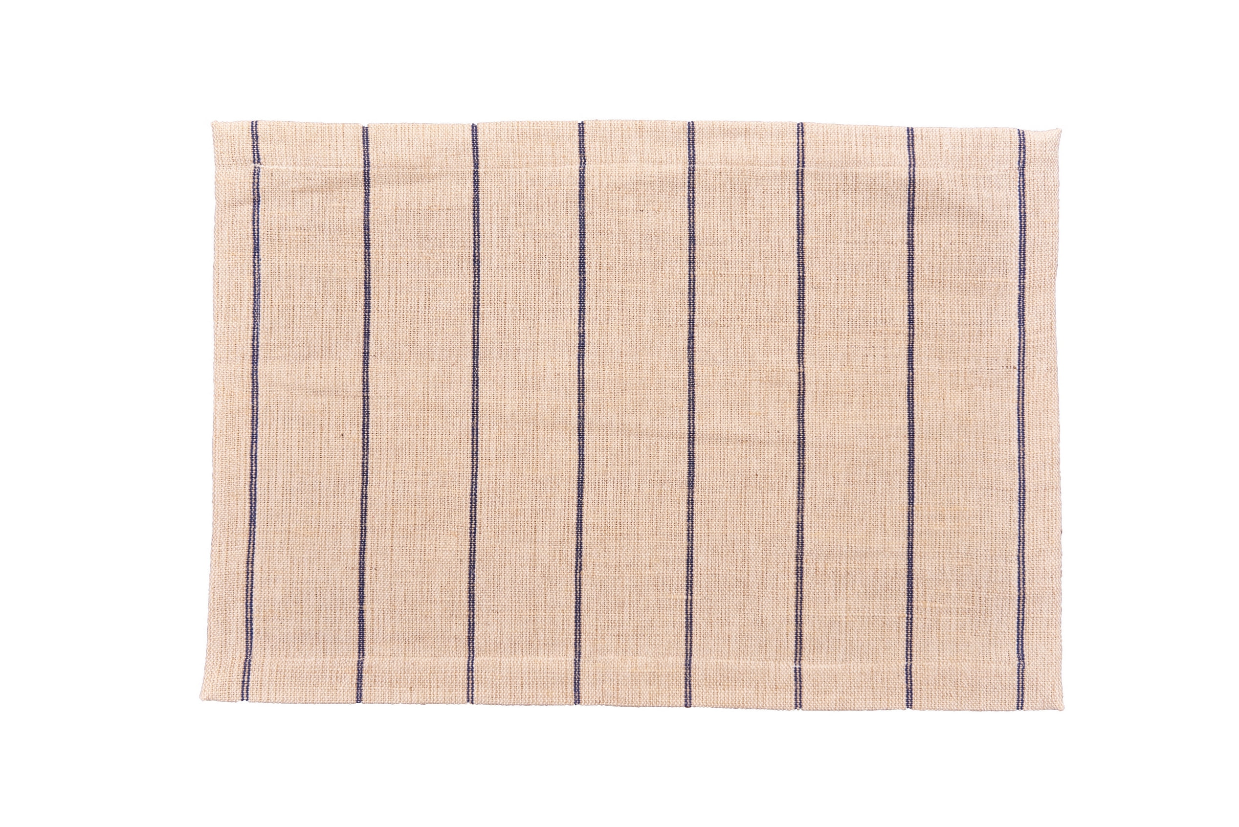 Navy Blue and Beige Cotton Rectangular Placemat Set of 6