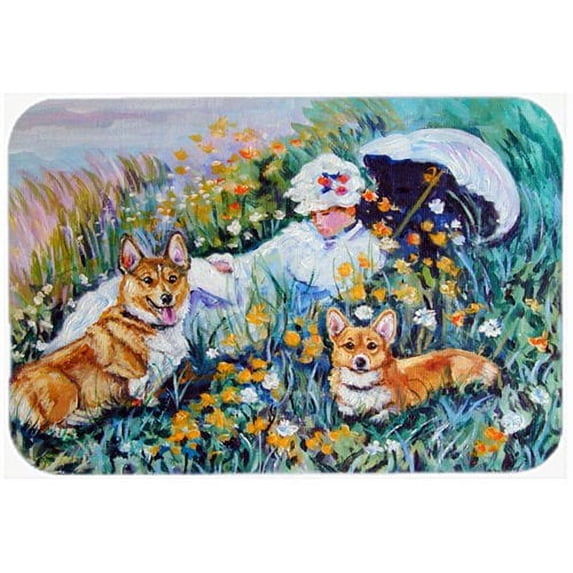 caroline's treasures 7324cmt corgi classics kitchen or bath mat, 20 by 30", multicolor