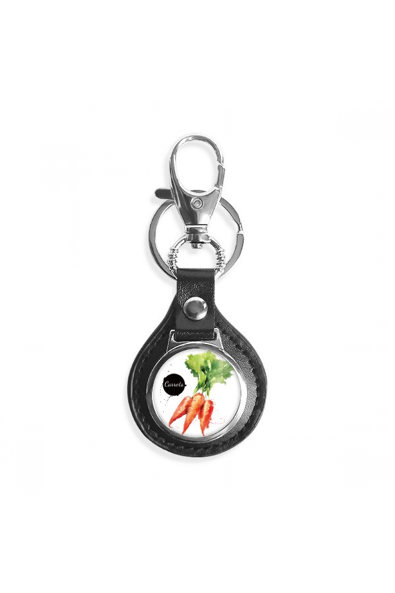 carrot vegetable tasty healthy watercolor key link chain keyholder finder hook metal