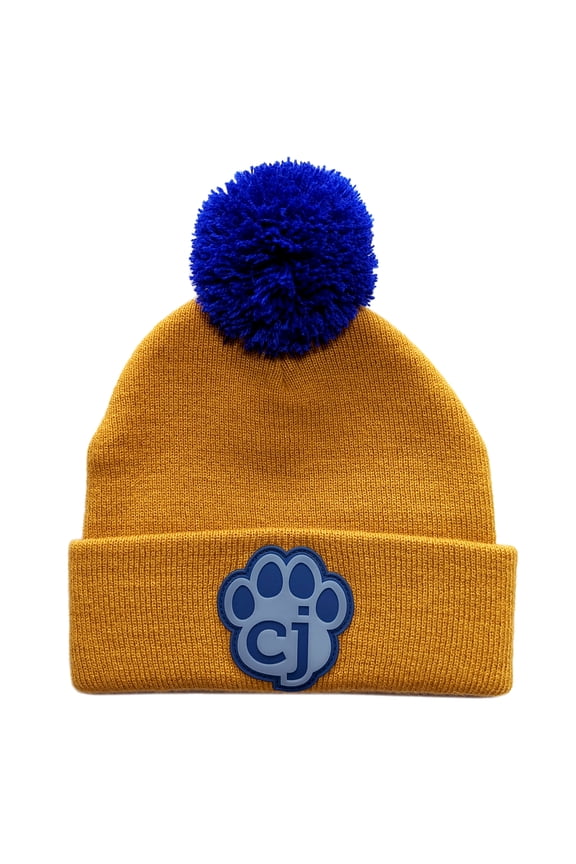 : Magic Beanie: Brown & Blue - Toddler Winter Hat, Acrylic Yarn, Color Change Silicone Patch, Comfy & Warm, Cold Weather, One Size