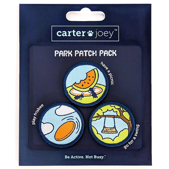 carter joey: Park Patches - 3 Colorful Embroidered Hook and Loop Patches for Children, Reward Patches, Incentive for Kids, Educational Toy for Ages 2+