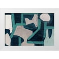 thumbnail image 1 of cartissi  18x13 White Modern Wood Framed Museum Art Print Titled - Mid Blue Shapes II - Recolored, 1 of 4