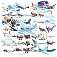 thumbnail image 1 of cartoon Airplane Theme Stickers, Waterproof Airplane Theme Sticker for Water Bottle Laptop Phone Cases Planner Skateboard Luggage Helmet Party Favor Decor, Ideal for Adults Teens Teacher Rewards, 1 of 9