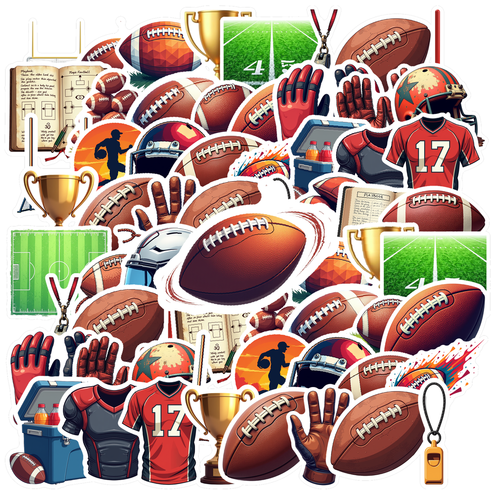 cartoon American Football Stickers, Waterproof American Football ...