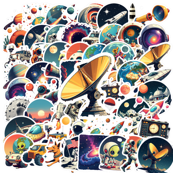 cartoon Astronaut Space Stickers, Waterproof Astronaut Space Sticker for Water Bottle Laptop Phone Cases Planner Skateboard Luggage Helmet Party Favor Decor, Ideal for Adults Teens Teacher Rewards