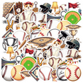 thumbnail image 1 of cartoon Baseball Stickers, Waterproof Baseball Sticker for Water Bottle Laptop Phone Cases Planner Skateboard Luggage Helmet Party Favor Decor, Ideal for Adults Teens Teacher Rewards, 1 of 9