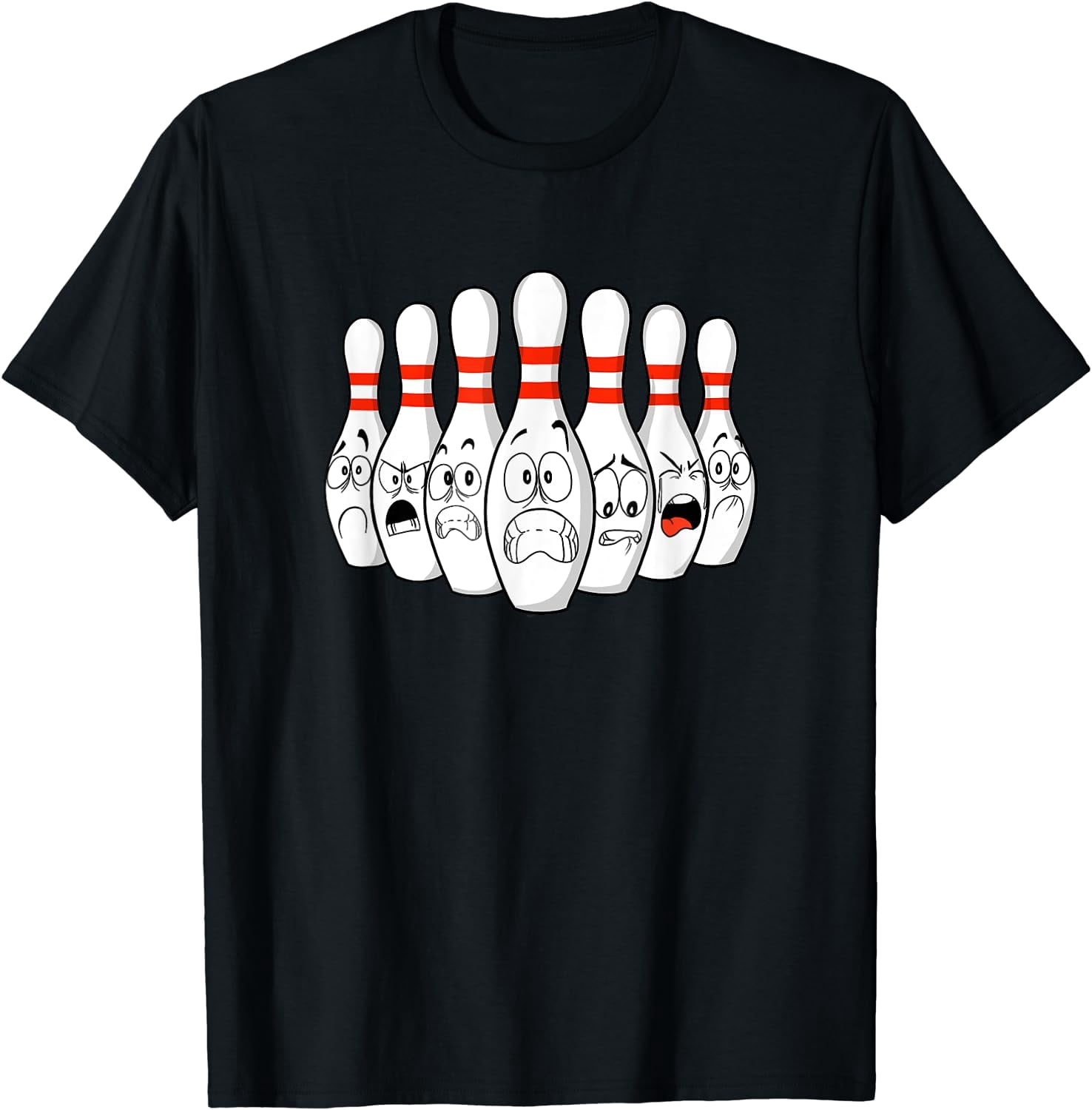 cartoon Bowling funny Scared Bowling Pins T-Shirt - Walmart.com
