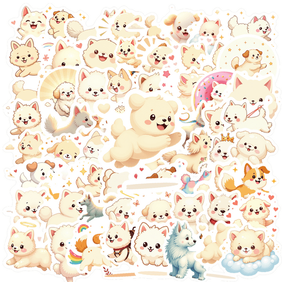 cartoon Cute Dog Stickers Stickers, Waterproof Cute Dog Stickers Sticker for Water Bottle Laptop Phone Cases Planner Skateboard Luggage Helmet Party Favor Decor, Ideal for Adults Teens Teacher Rewards