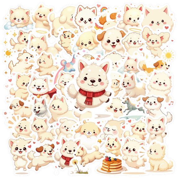 cartoon Cute Dog Stickers Stickers, Waterproof Cute Dog Stickers Sticker for Water Bottle Laptop Phone Cases Planner Skateboard Luggage Helmet Party Favor Decor, Ideal for Adults Teens Teacher Rewards