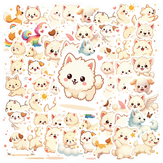 cartoon Cute Dog Stickers Stickers, Waterproof Cute Dog Stickers Sticker for Water Bottle Laptop Phone Cases Planner Skateboard Luggage Helmet Party Favor Decor, Ideal for Adults Teens Teacher Rewards