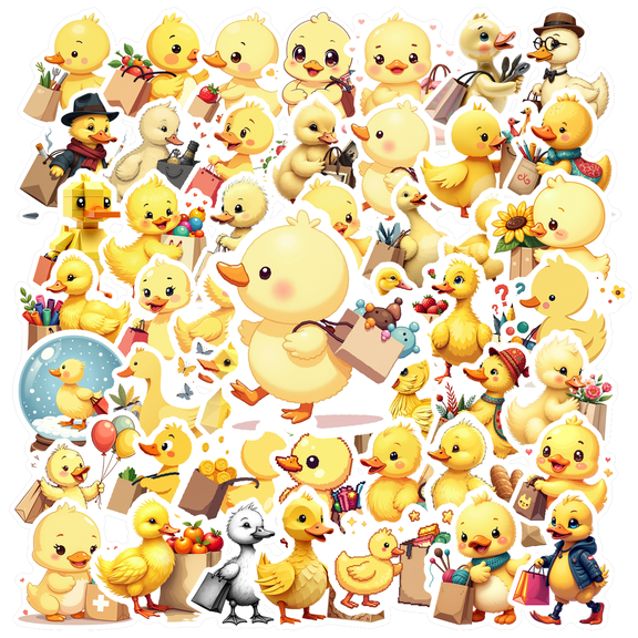 cartoon Duck Stickers Stickers, Waterproof Duck Stickers Sticker for Water Bottle Laptop Phone Cases Planner Skateboard Luggage Helmet Party Favor Decor, Ideal for Adults Teens Teacher Rewards