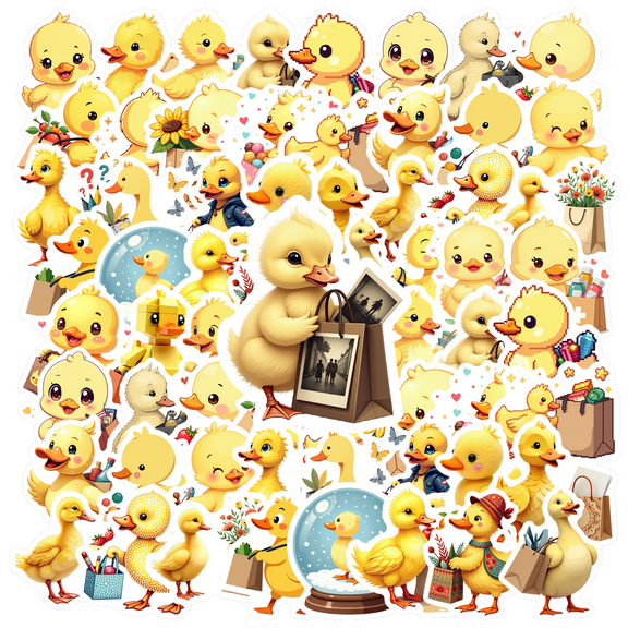 cartoon Duck Stickers Stickers, Waterproof Duck Stickers Sticker for Water Bottle Laptop Phone Cases Planner Skateboard Luggage Helmet Party Favor Decor, Ideal for Adults Teens Teacher Rewards