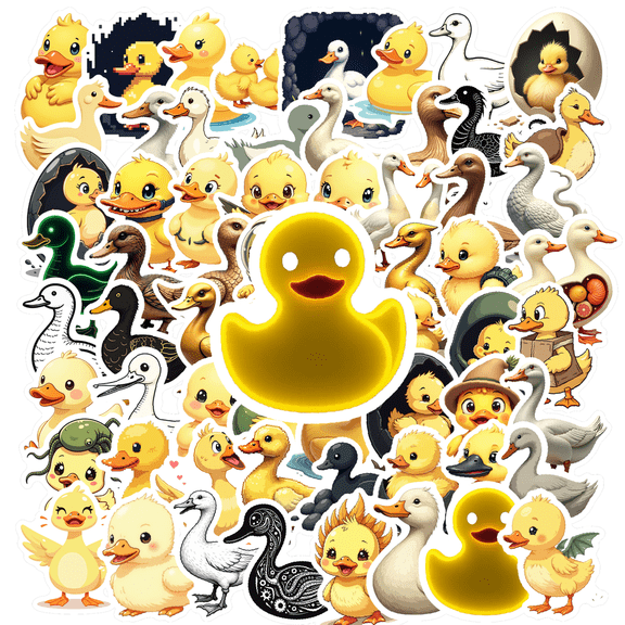 cartoon Duck Stickers, Waterproof Duck Sticker for Water Bottle Laptop Phone Cases Planner Skateboard Luggage Helmet Party Favor Decor, Ideal for Adults Teens Teacher Rewards