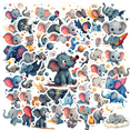 thumbnail image 1 of cartoon Elephant Stickers, Waterproof Elephant Sticker for Water Bottle Laptop Phone Cases Planner Skateboard Luggage Helmet Party Favor Decor, Ideal for Adults Teens Teacher Rewards, 1 of 9