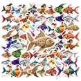thumbnail image 1 of cartoon Fish Theme Stickers, Waterproof Fish Theme Sticker for Water Bottle Laptop Phone Cases Planner Skateboard Luggage Helmet Party Favor Decor, Ideal for Adults Teens Teacher Rewards, 1 of 8