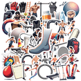 thumbnail image 1 of cartoon Fitness Sports Stickers, Waterproof Fitness Sports Sticker for Water Bottle Laptop Phone Cases Planner Skateboard Luggage Helmet Party Favor Decor, Ideal for Adults Teens Teacher Rewards, 1 of 9