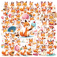 thumbnail image 1 of cartoon Fox Theme Stickers, Waterproof Fox Theme Sticker for Water Bottle Laptop Phone Cases Planner Skateboard Luggage Helmet Party Favor Decor, Ideal for Adults Teens Teacher Rewards, 1 of 9