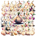 thumbnail image 1 of cartoon Garlic Stickers, Waterproof Garlic Sticker for Water Bottle Laptop Phone Cases Planner Skateboard Luggage Helmet Party Favor Decor, Ideal for Adults Teens Teacher Rewards, 1 of 9