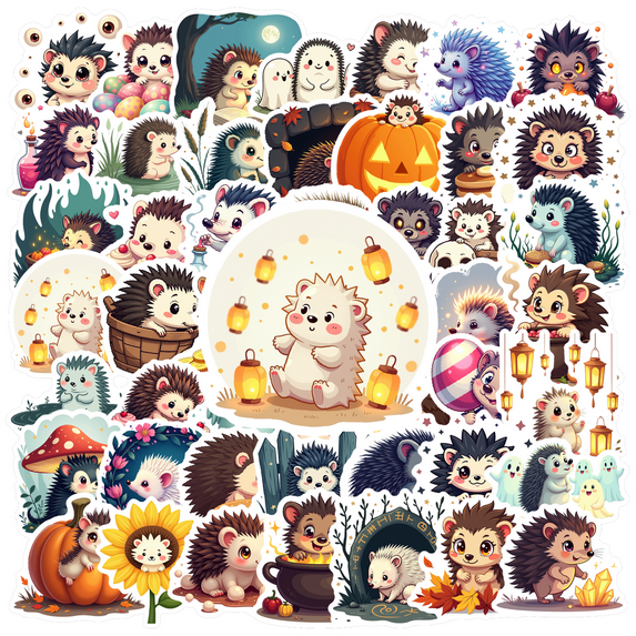 cartoon Hedgehog Theme Stickers, Waterproof Hedgehog Theme Sticker for Water Bottle Laptop Phone Cases Planner Skateboard Luggage Helmet Party Favor Decor, Ideal for Adults Teens Teacher Rewards