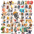thumbnail image 1 of cartoon Microphone Theme Stickers, Waterproof Microphone Theme Sticker for Water Bottle Laptop Phone Cases Planner Skateboard Luggage Helmet Party Favor Decor, Ideal for Adults Teens Teacher Rewards, 1 of 9