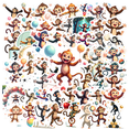 thumbnail image 1 of cartoon Monkey Stickers Stickers, Waterproof Monkey Stickers Sticker for Water Bottle Laptop Phone Cases Planner Skateboard Luggage Helmet Party Favor Decor, Ideal for Adults Teens Teacher Rewards, 1 of 9