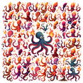 thumbnail image 1 of cartoon Octopus Theme Stickers, Waterproof Octopus Theme Sticker for Water Bottle Laptop Phone Cases Planner Skateboard Luggage Helmet Party Favor Decor, Ideal for Adults Teens Teacher Rewards, 1 of 9