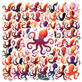 thumbnail image 1 of cartoon Octopus Theme Stickers, Waterproof Octopus Theme Sticker for Water Bottle Laptop Phone Cases Planner Skateboard Luggage Helmet Party Favor Decor, Ideal for Adults Teens Teacher Rewards, 1 of 9