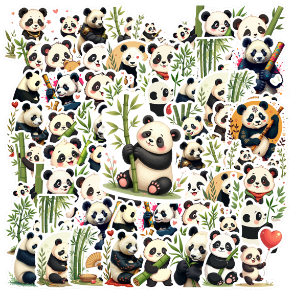 cartoon Panda Stickers Stickers, Waterproof Panda Stickers Sticker for Water Bottle Laptop Phone Cases Planner Skateboard Luggage Helmet Party Favor Decor, Ideal for Adults Teens Teacher Rewards
