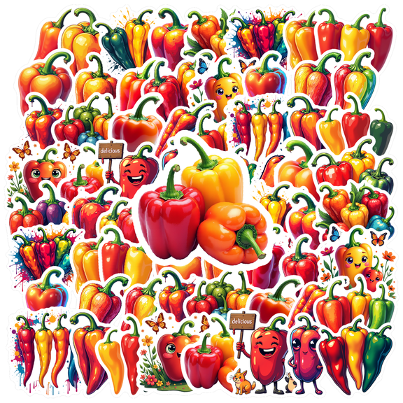 cartoon PepperStickers Stickers, Waterproof PepperStickers Sticker for Water Bottle Laptop Phone Cases Planner Skateboard Luggage Helmet Party Favor Decor, Ideal for Adults Teens Teacher Rewards