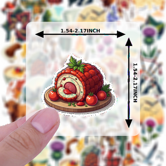 cartoon Scottish Culture Stickers, Waterproof Scottish Culture Sticker for Water Bottle Laptop Phone Cases Planner Skateboard Luggage Helmet Party Favor Decor, Ideal for Adults Teens Teacher Rewards