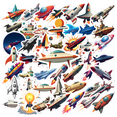 thumbnail image 1 of cartoon Space Rocket Stickers, Waterproof Space Rocket Sticker for Water Bottle Laptop Phone Cases Planner Skateboard Luggage Helmet Party Favor Decor, Ideal for Adults Teens Teacher Rewards, 1 of 9