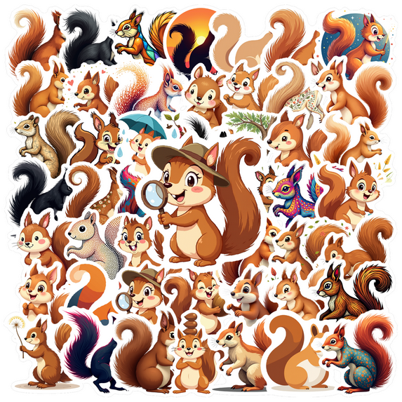 cartoon Squirrel Stickers Stickers, Waterproof Squirrel Stickers Sticker for Water Bottle Laptop Phone Cases Planner Skateboard Luggage Helmet Party Favor Decor, Ideal for Adults Teens Teacher Rewards